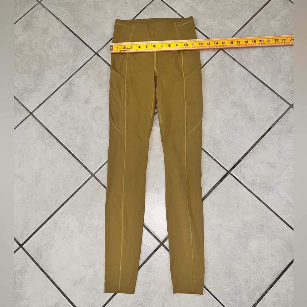 LULULEMON F&F HIGH RISE 28” LEGGING NULUX IN GREEN COLOR SIZE 2 WAIST 11.5”EUC - Picture 3 of 6